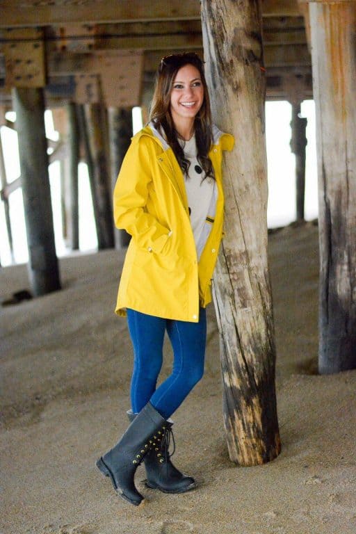 spring and summer yellow raincoat