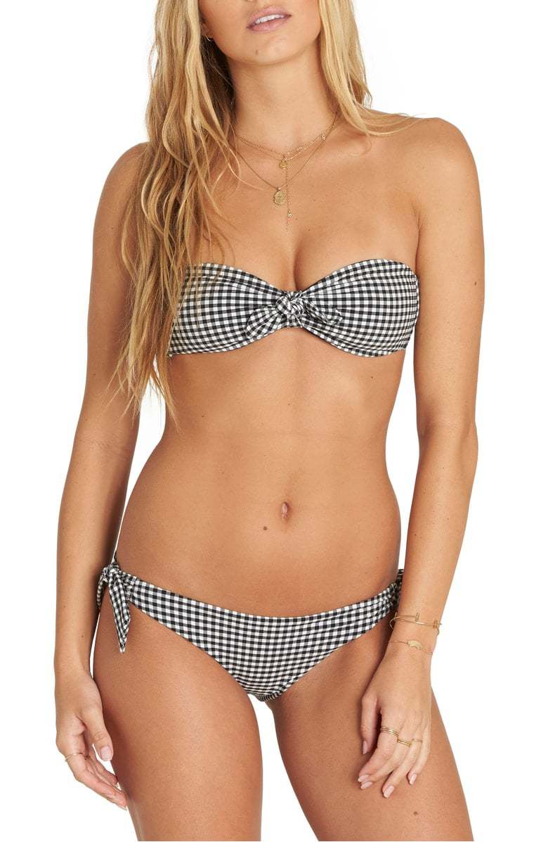 High quality super slimming and cute preppy bathing suits: Billabong Surf Check Bandeau Bikini