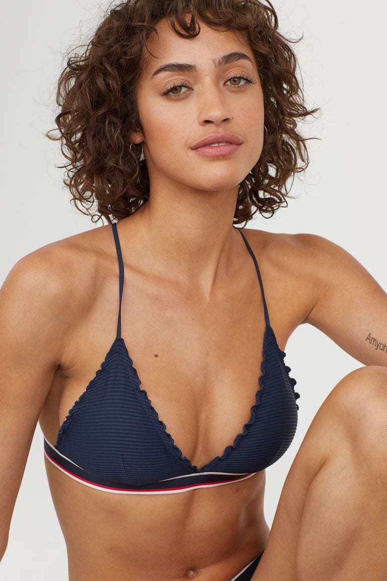 High quality super slimming and cute preppy bathing suits: H&M Navy Bikini