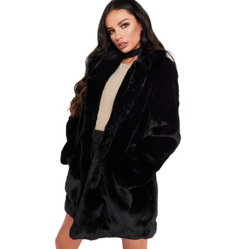 19 faux fur coats on amazon under $50 - Black Open Coat