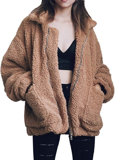 19 faux fur coats on amazon under $50 - Casual Shearling Coat