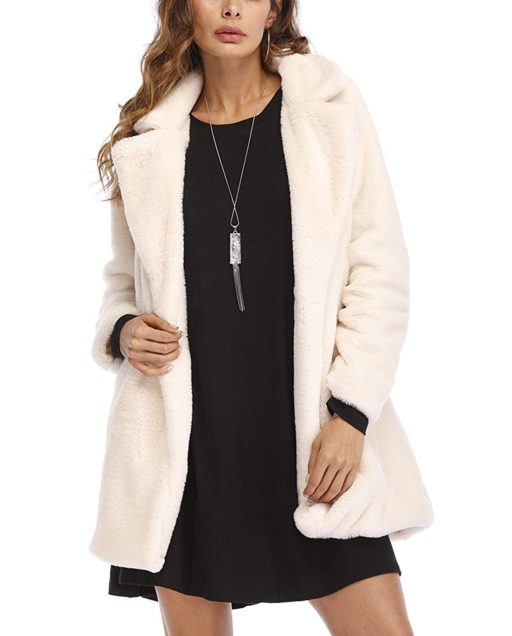 19 faux fur coats on amazon under $50 - White Short Faux Fur Coat