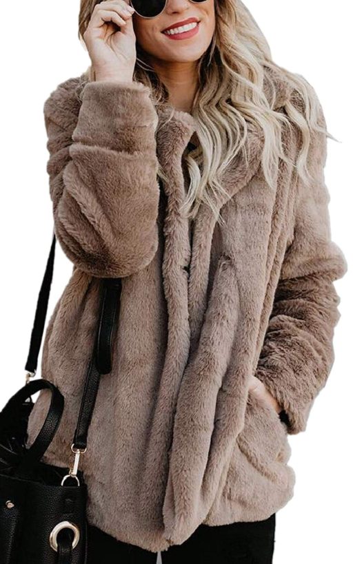 19 faux fur coats for women on amazon under $50 - Long Sleeve Lapel Jacket