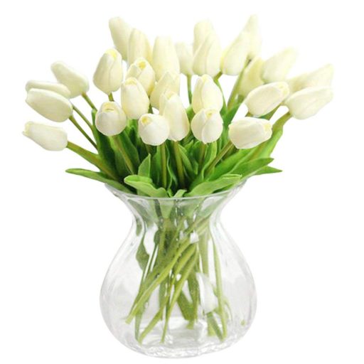 Gorgeous & affordable spring home decor, like floral accents & pastel throws, on Amazon: Real-touch Artificial Tulip Flowers