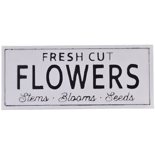 Gorgeous & affordable spring home decor, like floral accents & pastel throws, on Amazon: Vintage Fresh Cut Flowers Sign