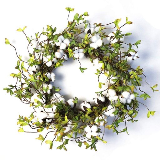 Gorgeous & affordable spring home decor, like floral accents & pastel throws, on Amazon: Cotton Wreath