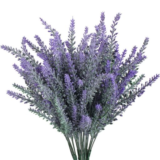 Gorgeous & affordable spring home decor, like floral accents & pastel throws, on Amazon: Artificial Flocked Lavender Bouquet