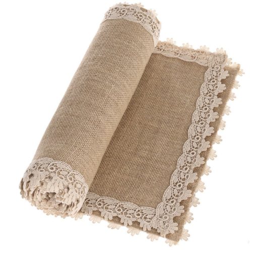 Gorgeous & affordable spring home decor, like floral accents & pastel throws, on Amazon:  Burlap Hessian Table Runner