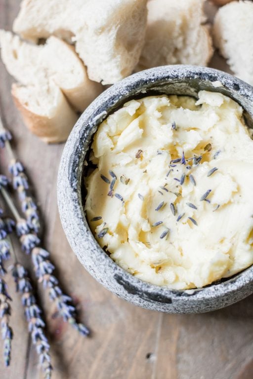 How to make lavender butter // honey butter // honey lavender butter