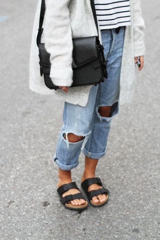 Black shop birkenstock outfits