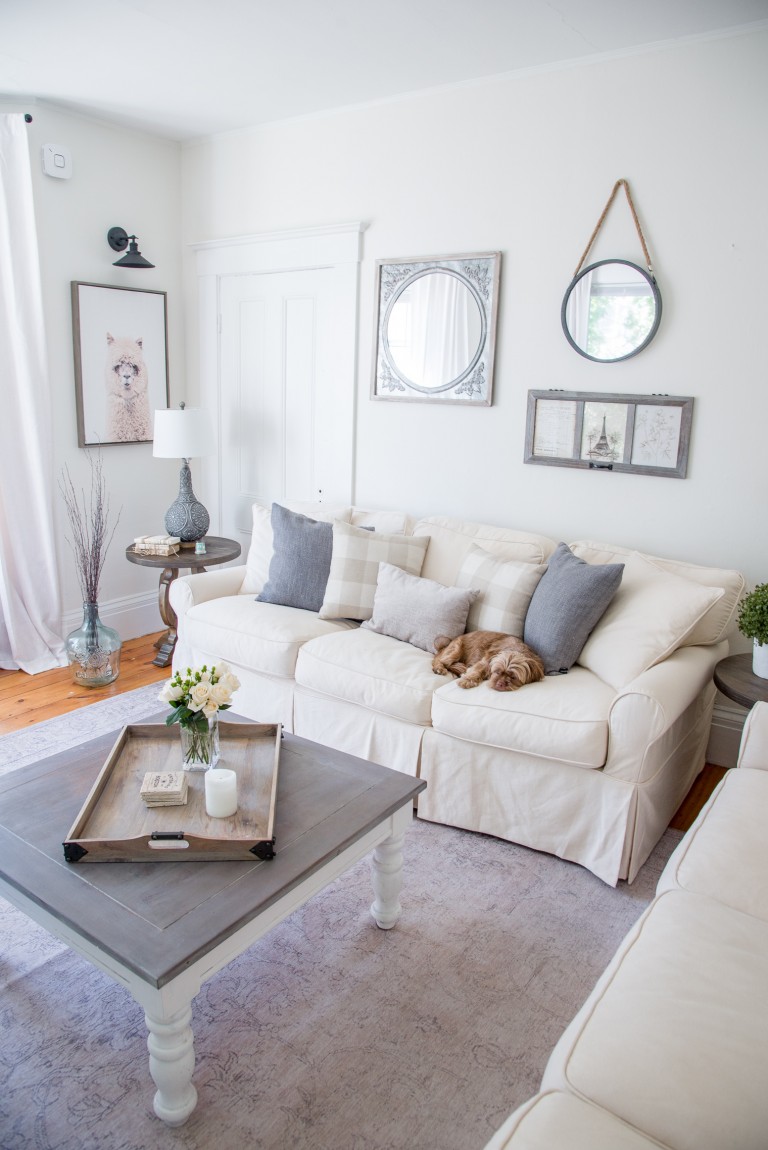 White Living Room Reveal With Raymour & Flanigan