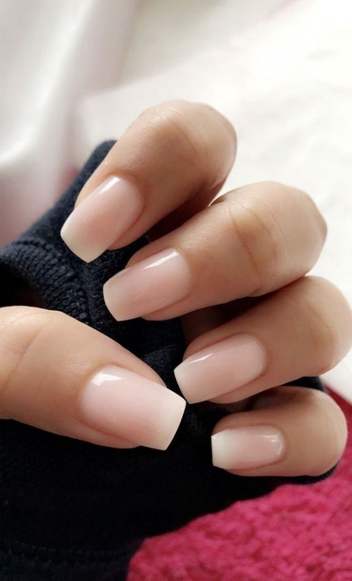 simple light pink nails