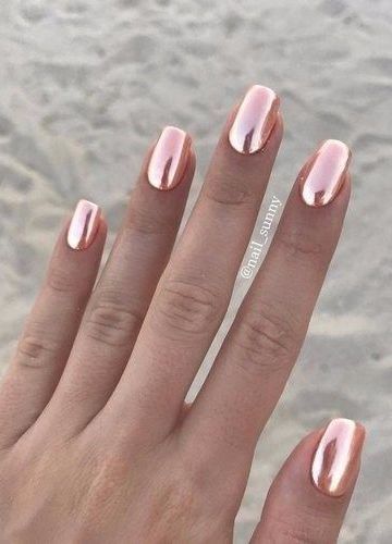 Pink nails examples, the trendiest pink nail colors to use: Shiny Metallic