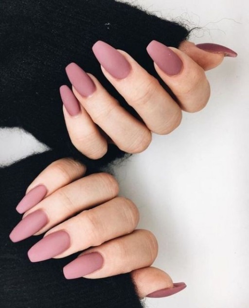 Pink nails examples, the trendiest pink nail colors to use: Deep Mauve Nails