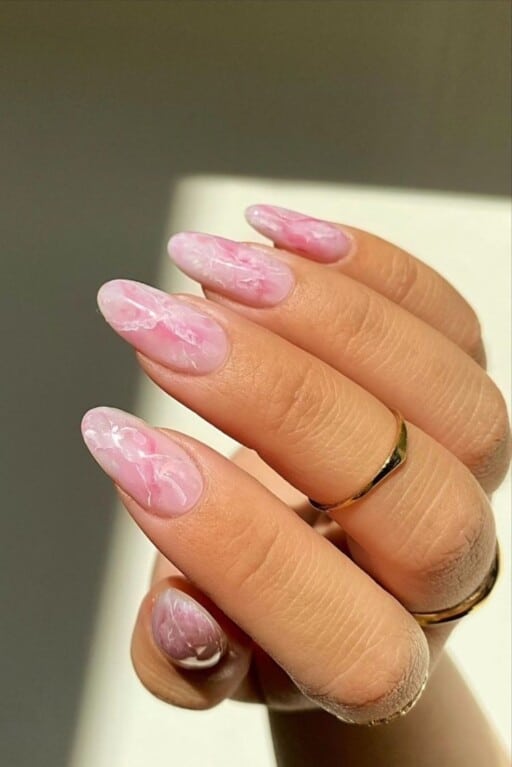 Pink nails examples, the trendiest pink nail colors to use: Shades Of Pink Marble