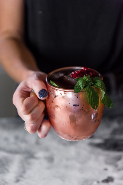 pomegranate moscow mule, easy, homemade moscow mule, different mule drinks