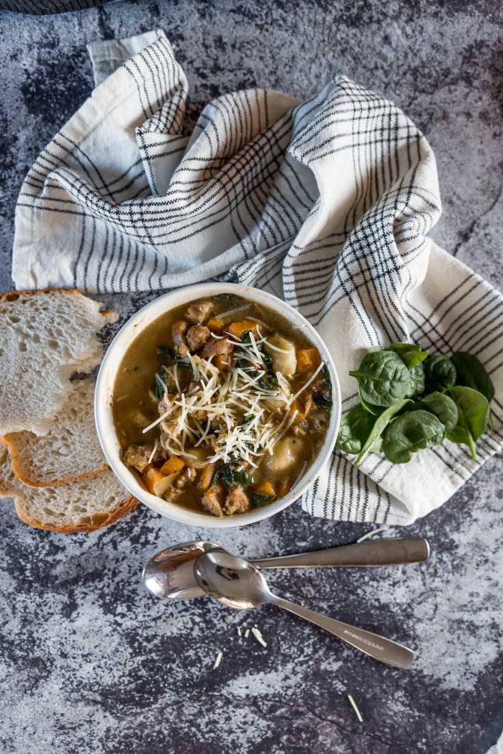 Italian Chicken and Sausage Gnocchi Soup