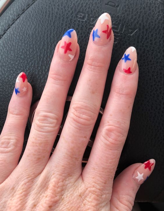 4th of July nails | red, white, and blue nails