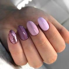 Trending beautiful purple nails for inspiration - Multi-Colored With Sparkles