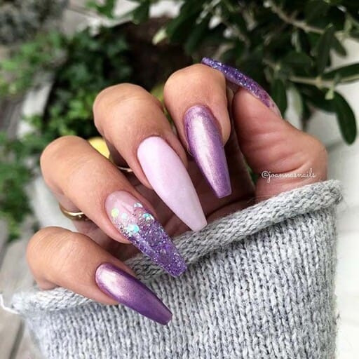 Trending beautiful purple nails for inspiration - Purple Mermaid Nails