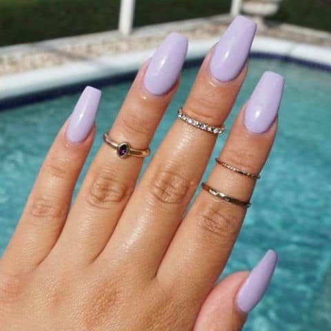 Trending beautiful purple nails for inspiration - Light Purple