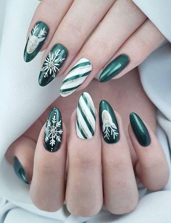 cute christmas nails, christmas acrylic nails, and christmas nail designs