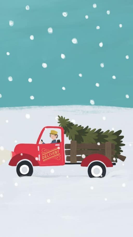 HD wallpaper red pickup truck with gift boxes and Christmas tree  illustration  Wallpaper Flare