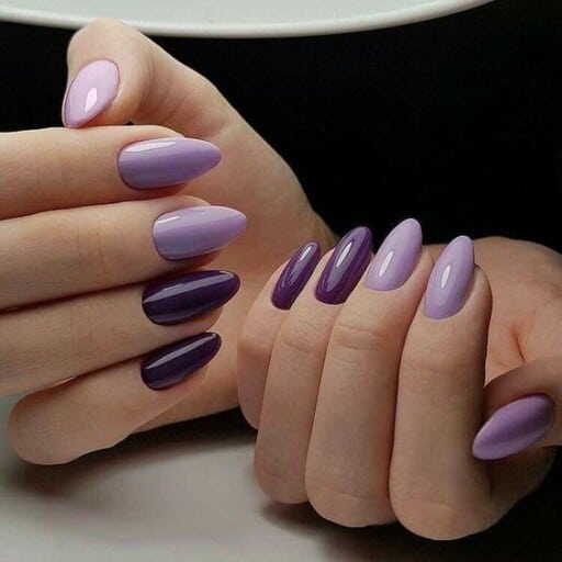 Trending beautiful purple nails for inspiration - Double Accents