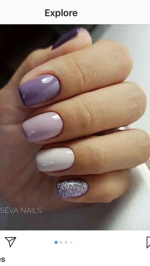 Trending beautiful purple nails for inspiration - Accents With Silver