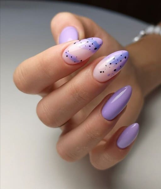 Trending beautiful purple nails for inspiration - Speckled Accents