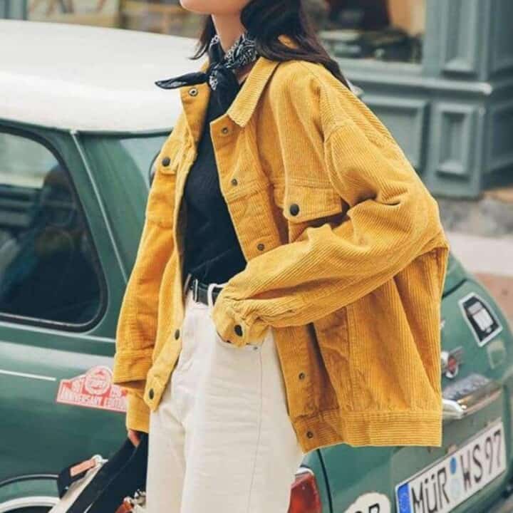 Corduroy yellow jacket