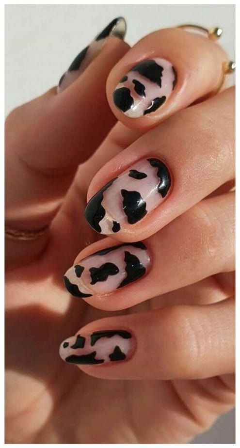 Frosted Matte Milk Cow Print Cute False Nails Full Cover, Black/White,  Press On Decoration With Glue For DIY Art From Qinjinqiu, $32.13 |  DHgate.Com