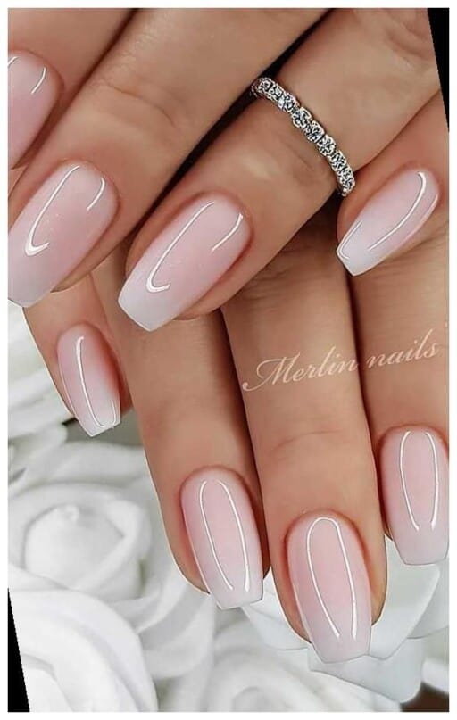 light pink wedding nails