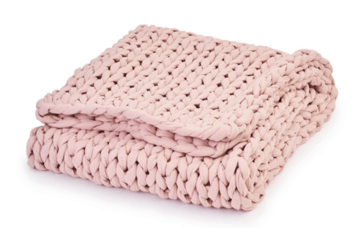 Adorable unique gift ideas for best friends - Knitted Weighted Blanket: Pink