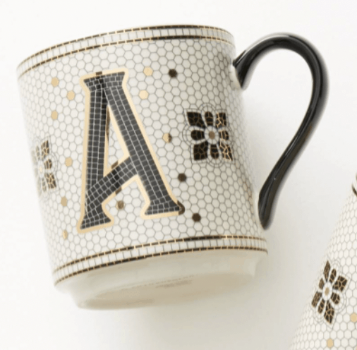 Adorable unique gift ideas for best friends - Tiled Initial Mug