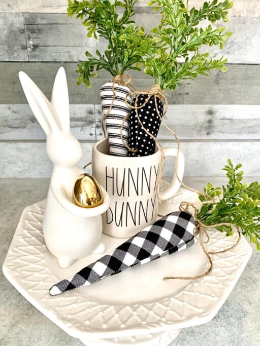 Adorable fabric carrots in a bowl. Add a touch of spring to your Easter decor! Shop similar items on Etsy