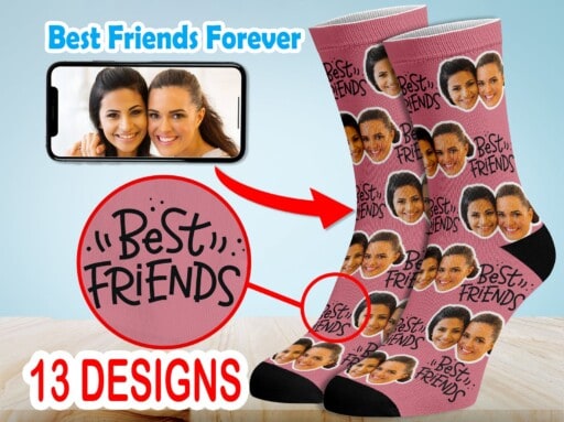 Adorable unique gift ideas for best friends - BFF Custom Print Socks