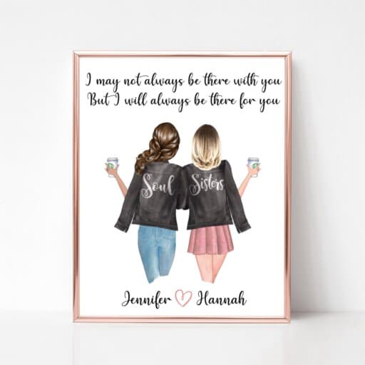 Adorable unique gift ideas for best friends - Soul Sisters Print
