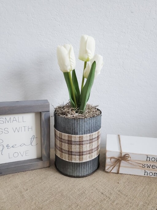 Simple yet elegant tulip arrangement for spring decor. Shop unique farmhouse finds on Etsy