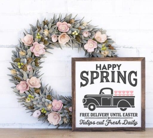 Gorgeous floral door wreath from Etsy