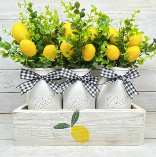 Bright and cheerful lemon centerpiece for your spring table. Find unique lemon kitchen decor on Etsy.