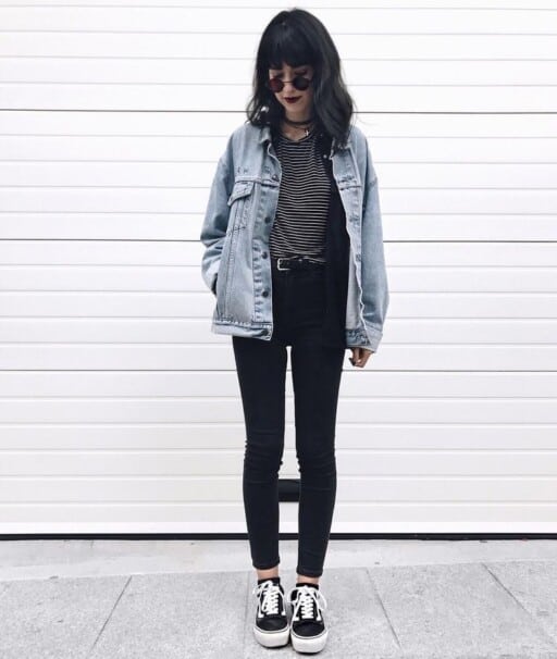 Grunge outfit inspiration for every season, grunge outfit aesthetic: All Jean Everything