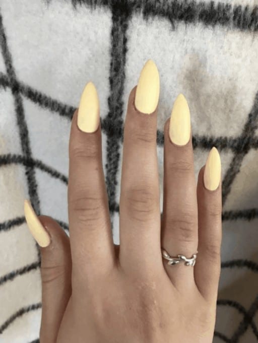 Trendy yellow nail designs for a sunny manicure: Soft Pastel Yellow