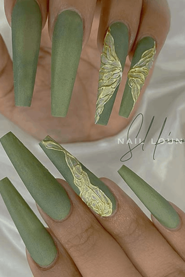 sage green nails pinterest