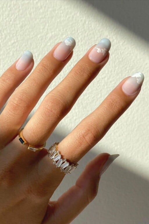 Beautiful cloud nail art and designs for a dreamy manicure: Clear Cloud Tips