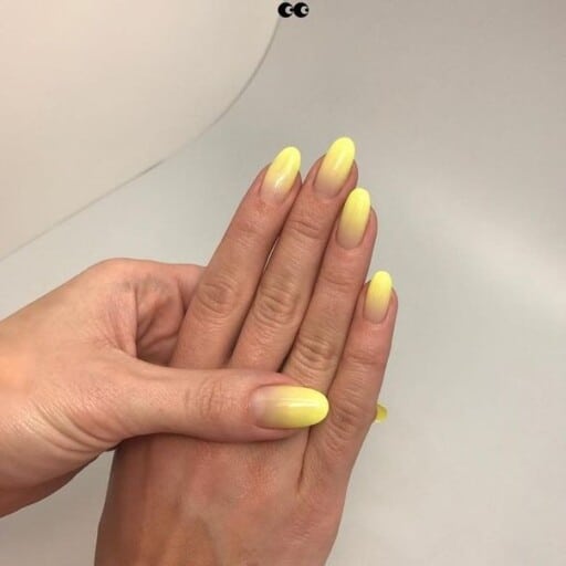 Trendy yellow nail designs for a sunny manicure: Neon Yellow Ombre