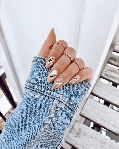 Abstract nail art to inspire your next manicure: Nude With Scribbles