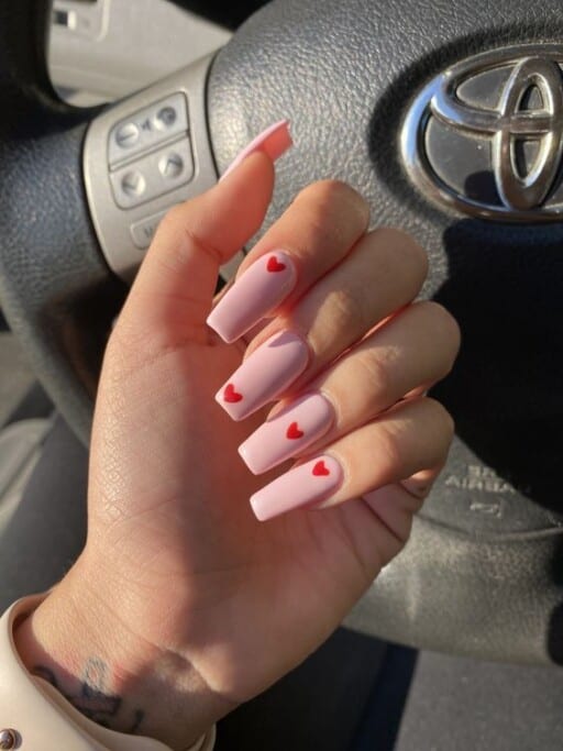 55+ Heart Nails Designs For A Sleek Manicure