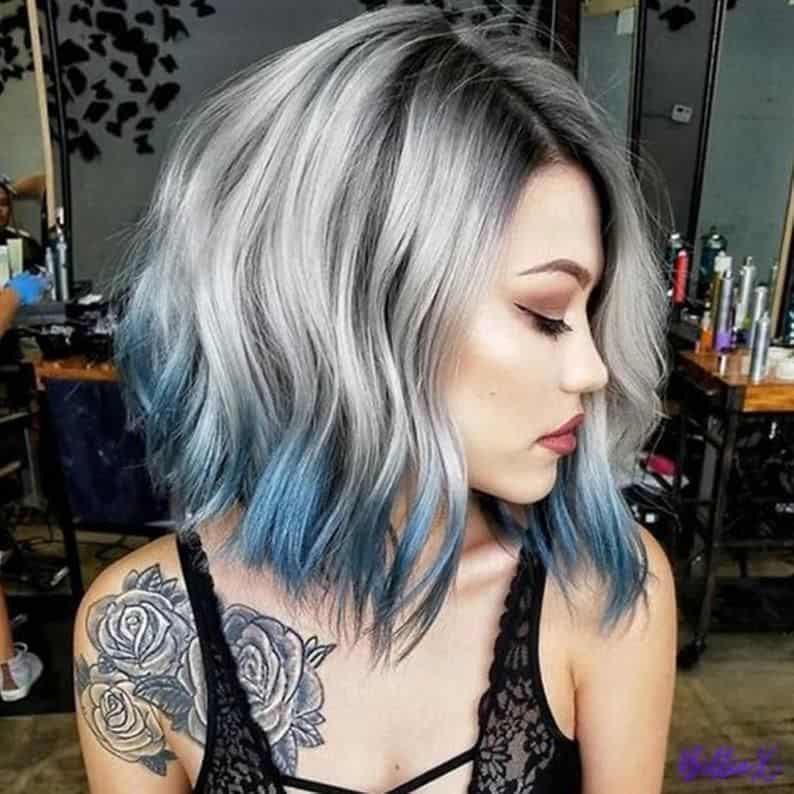 short dark blue hair