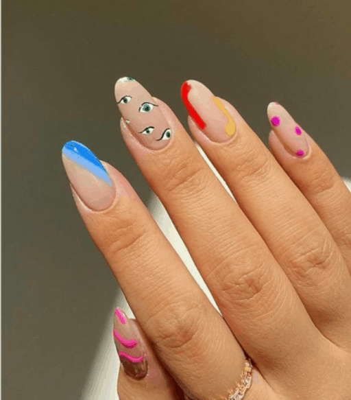 Abstract nail art to inspire your next manicure: Eyes & Color Design